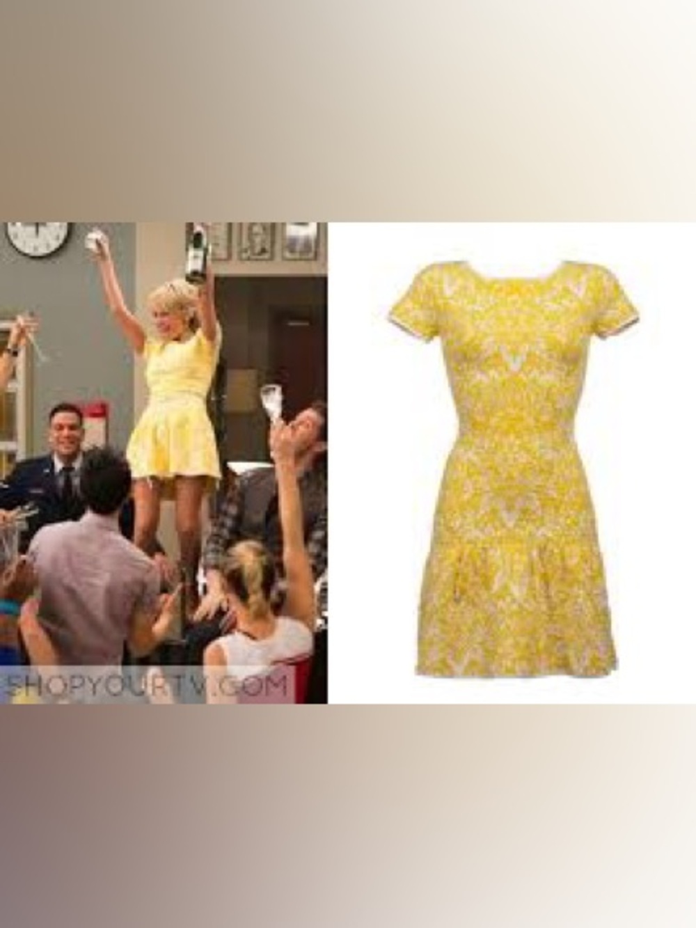 NWOT🌼  BCBGMAXAZRIA yellow and white textured knit mini dress 🌻 - Picture 10 of 11